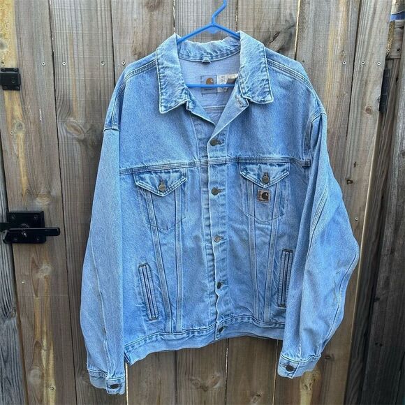 Carhartt Men's Vintage 1998 Denim Trucker Jacket Large Tall - Picture 1 of 9